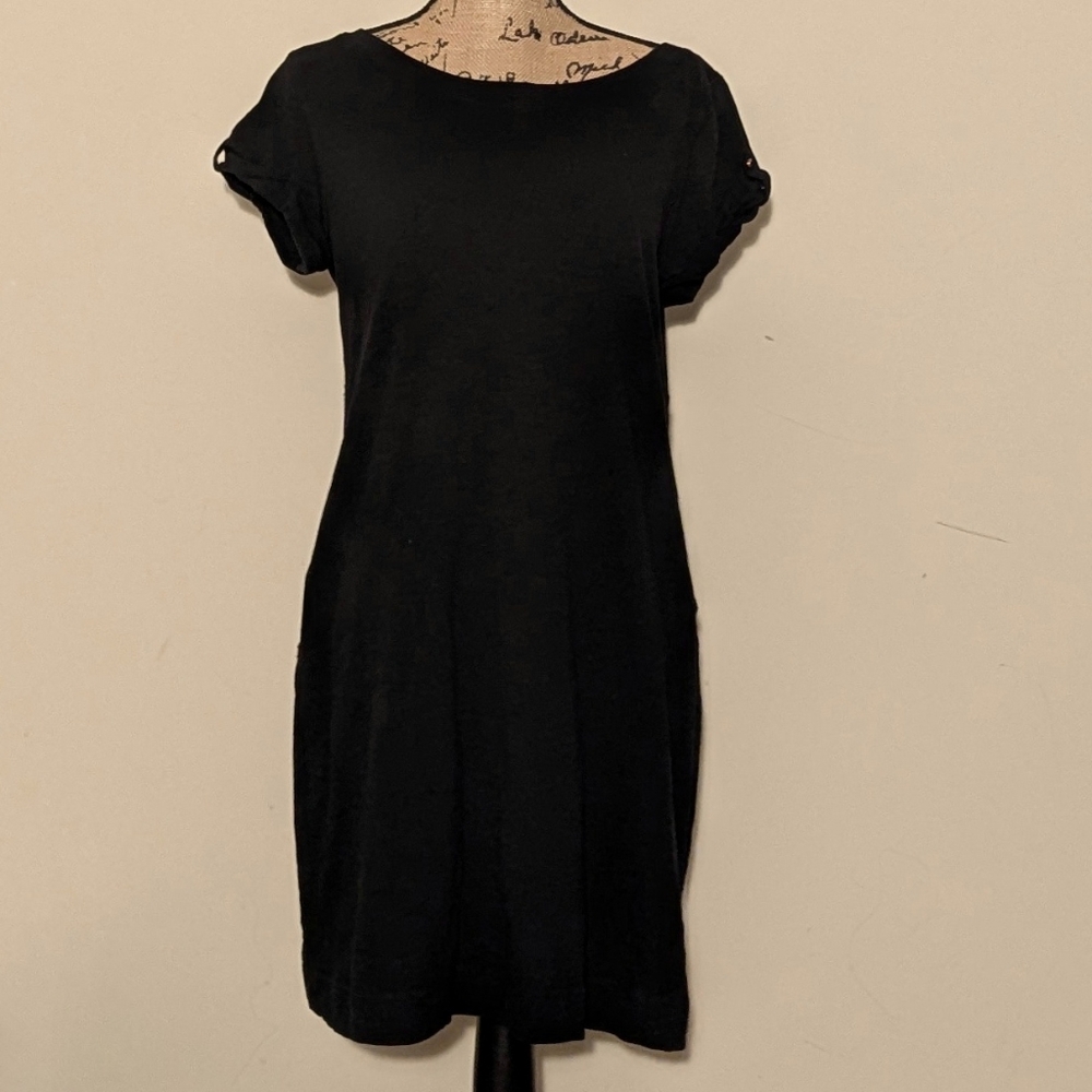 Banana Republic Factory Store Black Boatneck T-shirt Dress Large